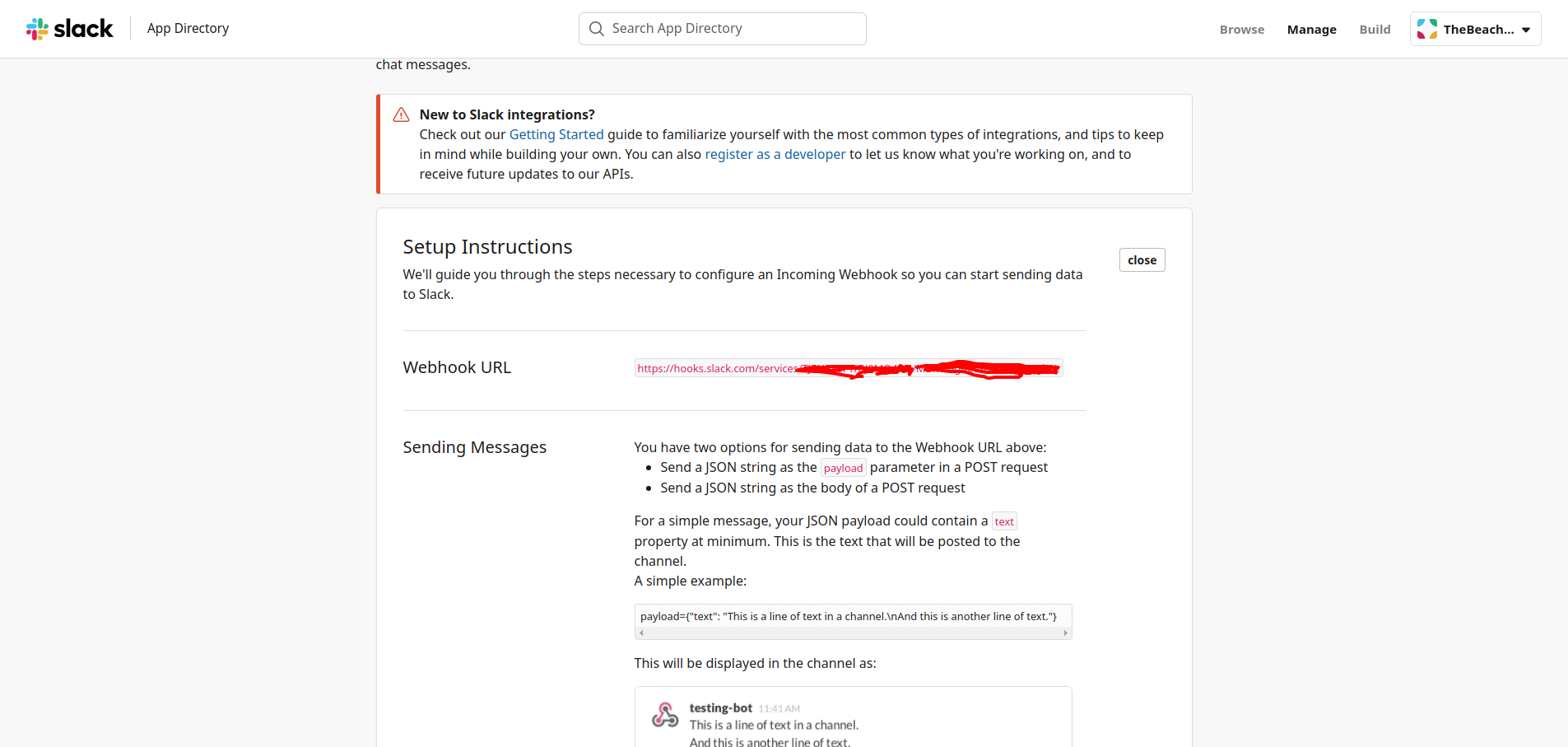 Webhook URL